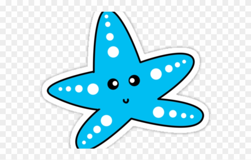 Seahorse Clipart Comic - Star Fish Blue Clip Art - Png Download