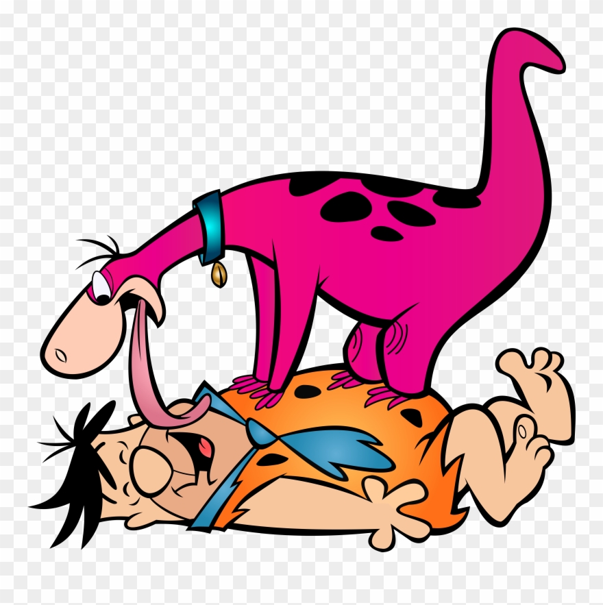 Fred Flintstone And Dino Transparent Png Clip - Dino Y Pedro Picapiedra