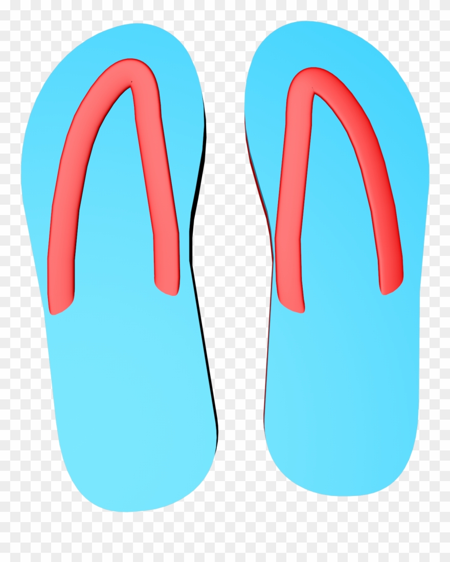 C4d Simple Blue Red Flip Flop Poster - Flip-flops Clipart