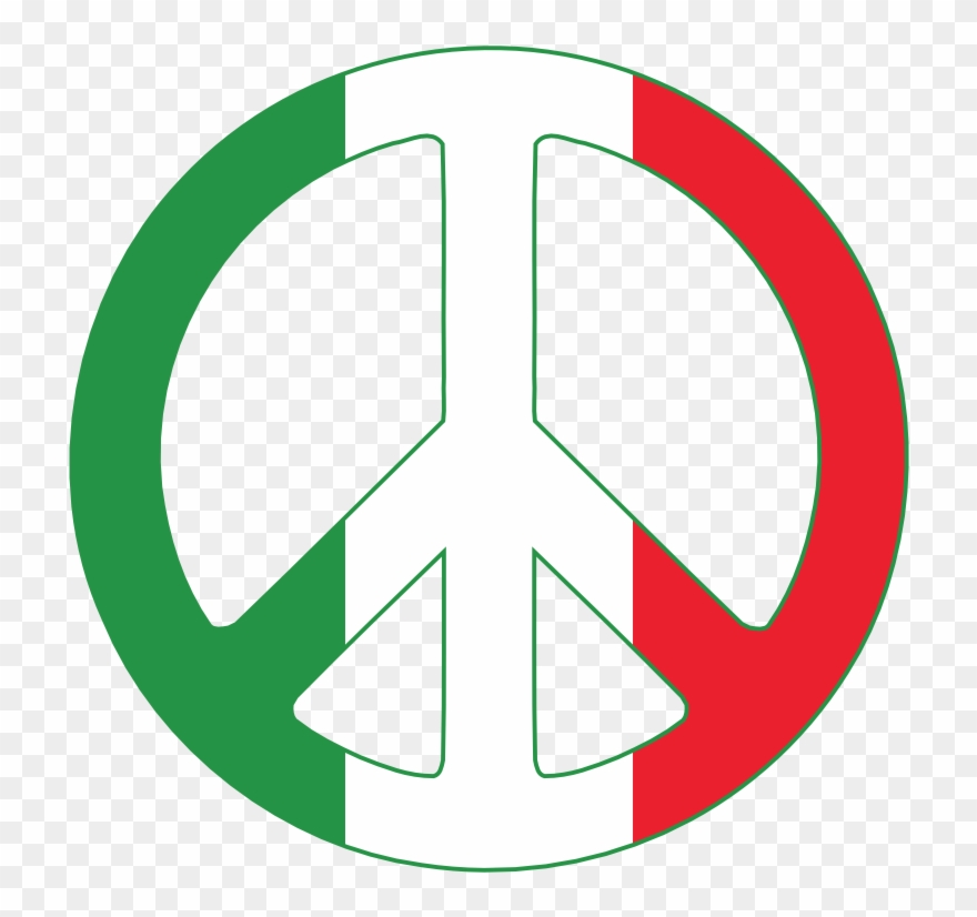 Italy Peace Symbol Flag 3 Peace Flags Peace Symbol - Vespa Italia Flag Logo Clipart