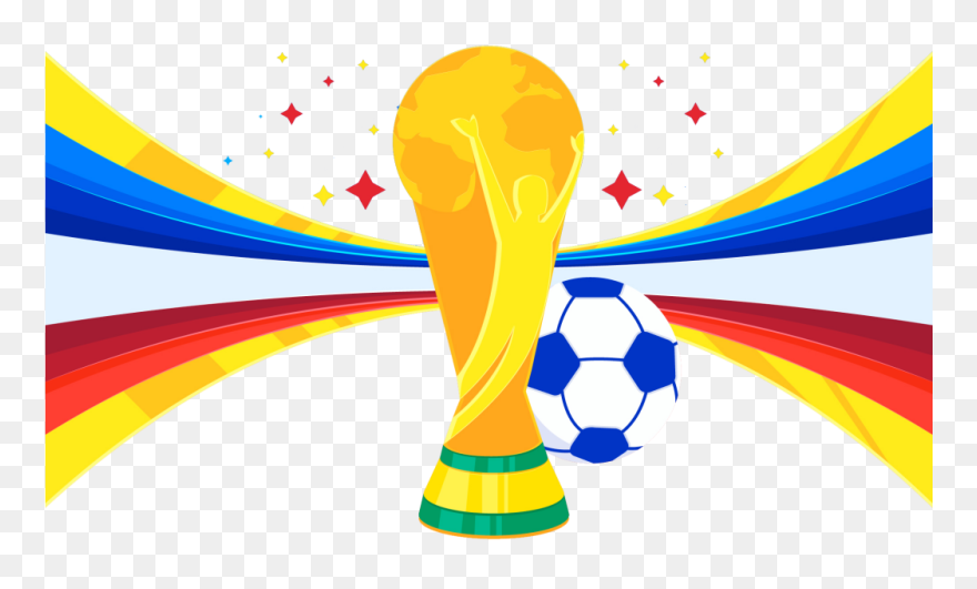 World Football Cup Background With Trophy And Ball - Vector World Cup Png Clipart