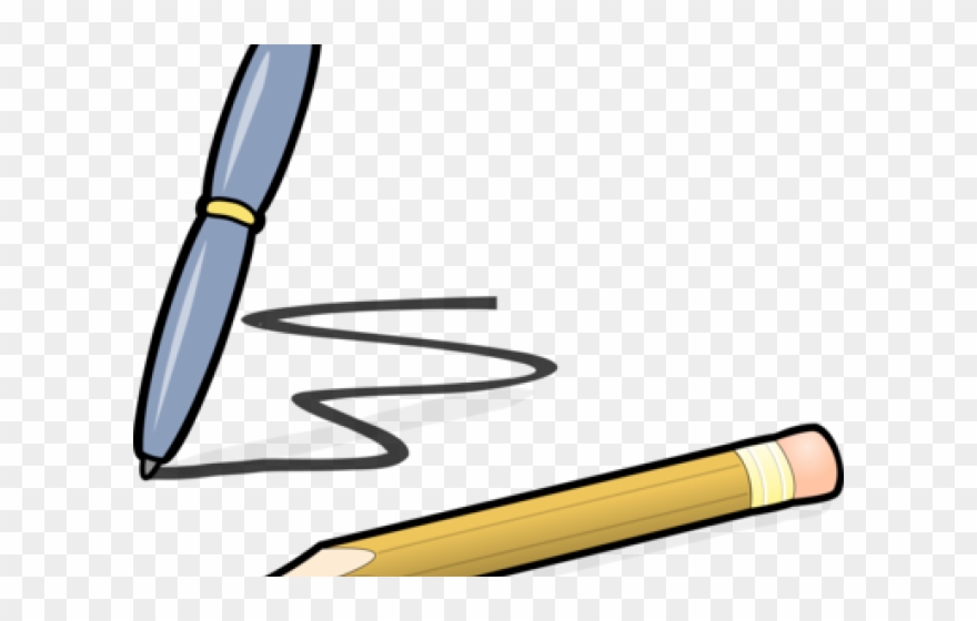 Pen Clipart Writer's - Pencil And Pen Cartoon - Png Download
