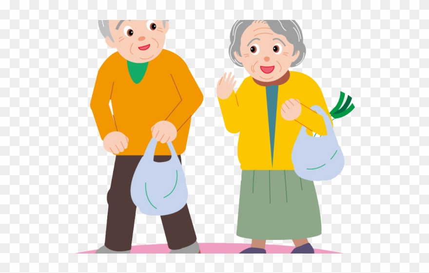 Old Clipart Senior Citizen - Old Couple Transparent Cartoon - Png Download