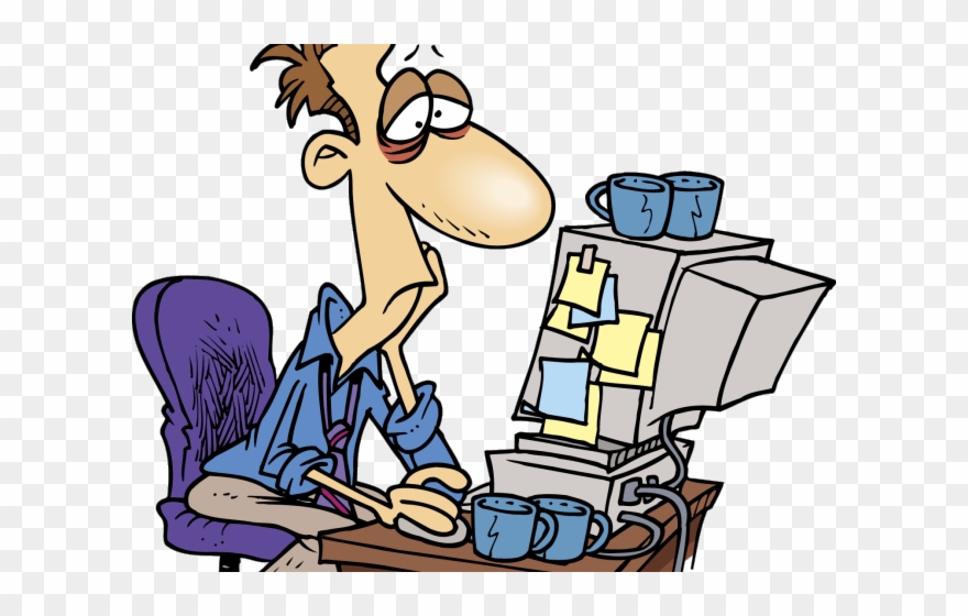 People Clip Art Free Huge Freebie - Cartoon Tired Of Work - Png Download