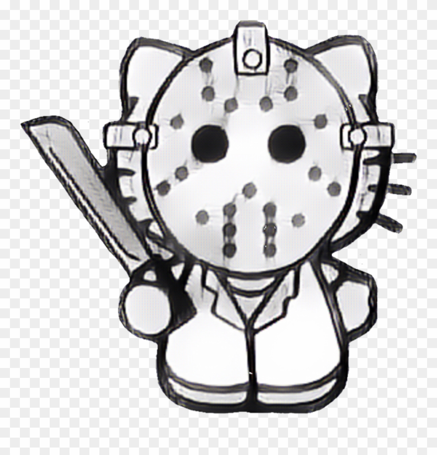 Horror Gore Movie Jason Mask Killer Blood Hk Hellokitty - Hello Kitty Friday The 13th Clipart