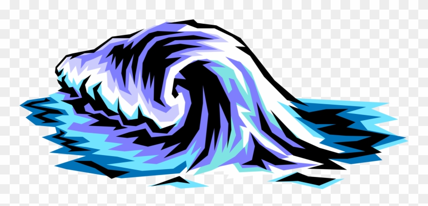 Vector Illustration Of Tsunami Seismic Sea Wave Caused - Illustration Clipart