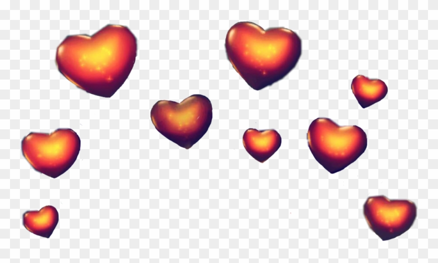 Halloween Heart Hearts Crown Head Orange Snapchat Freet - Heart On Head Snapchat Clipart