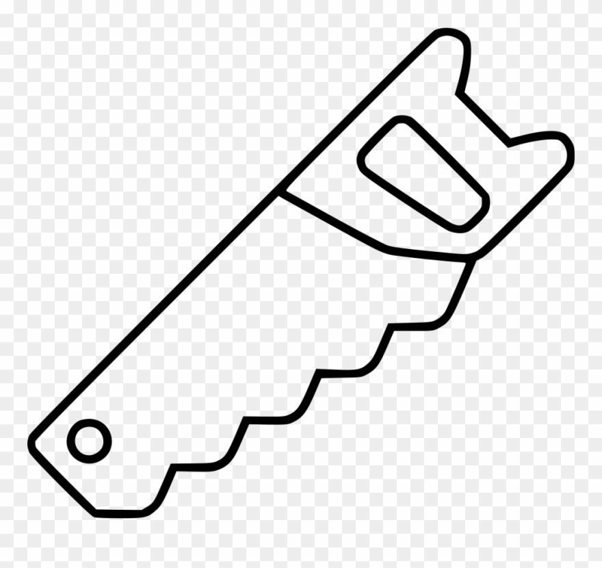 Handsaw Comments - Line Art Clipart