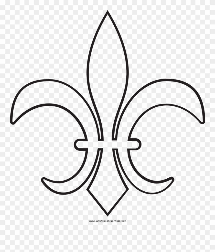 Fleur De Lis Coloring Pages Scarce Ultra Outline - Flor De Lis Para Dibujar Clipart
