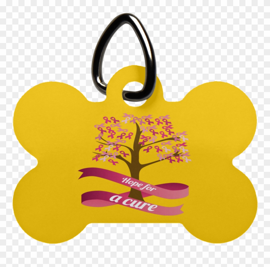 Hope For A Cure Cancer Awareness Dog Bone Pet Tag- - Pet Tag Clipart