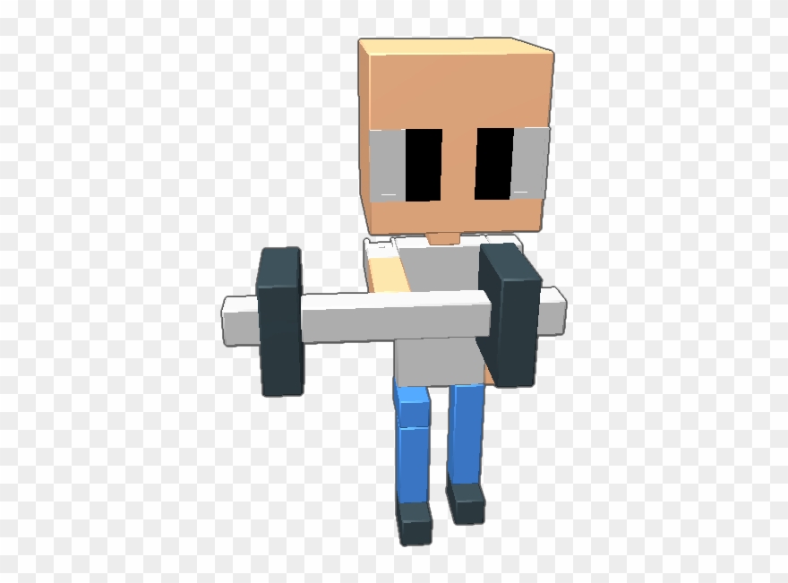 Comes With Slightly Animatable Big Blockster And Dumbell - Cartoon Clipart