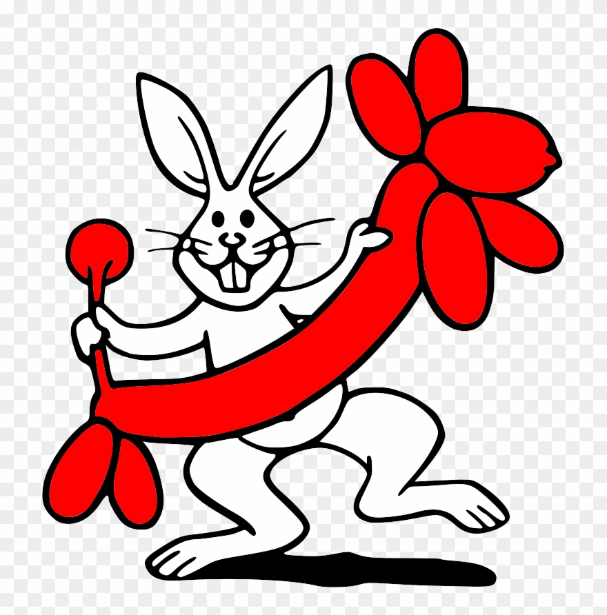 Clipart Bunny Balloon Red - Cartoon - Png Download