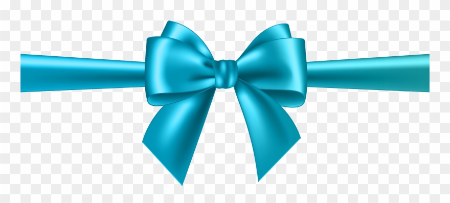 Picture Black And White Library Ribbon Clip Art Bow - Transparent Background Blue Bow Clipart - Png Download