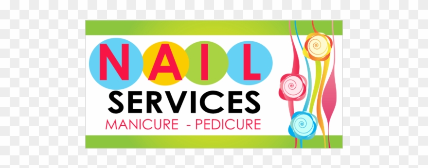 Nail Services Manicure And Pedicure Vinyl Banner Colorful - Graphic Design Clipart