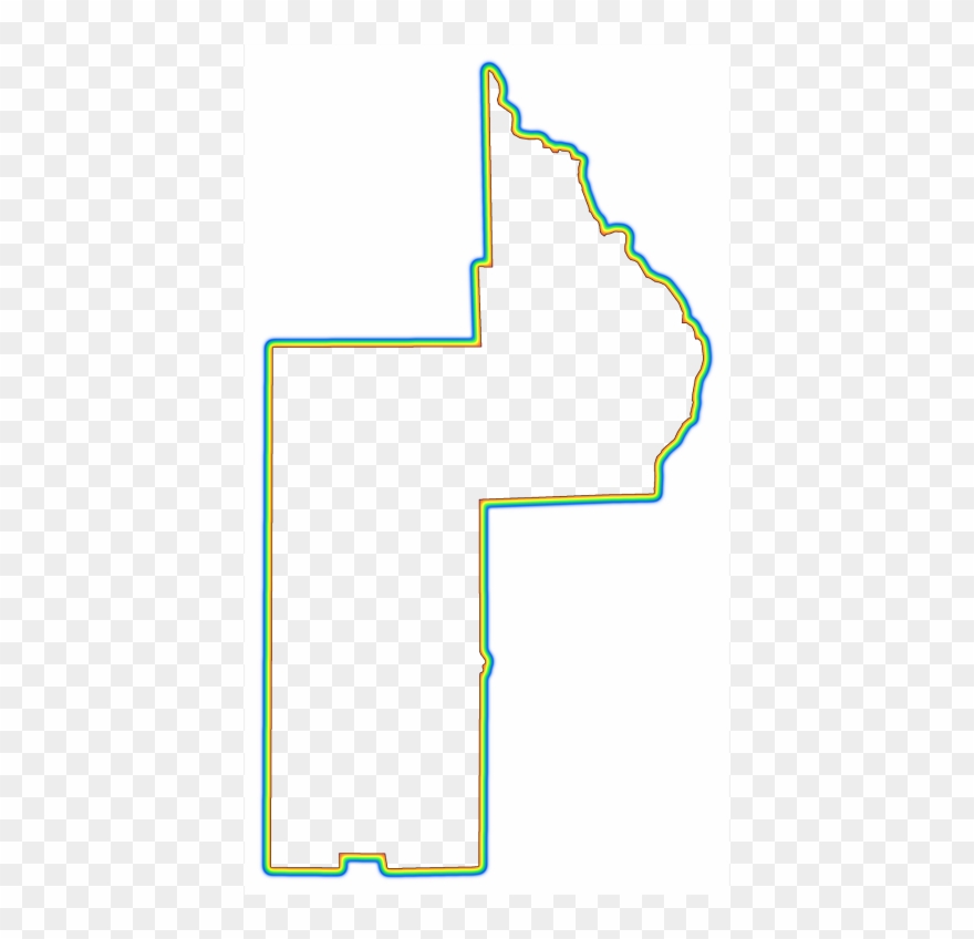 A Rainbow Outline Around A Map Of Lake Clipart