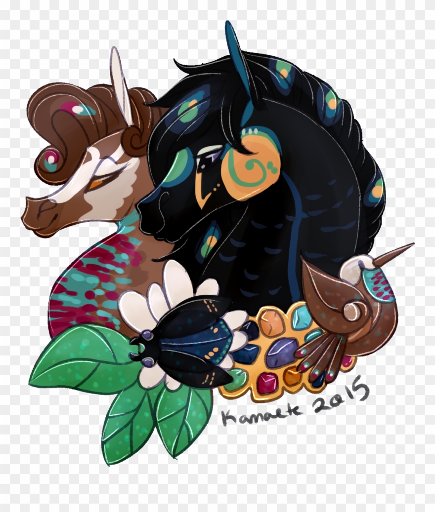 Sweet Scarab Prince And Hummingbird Maiden - Illustration Clipart