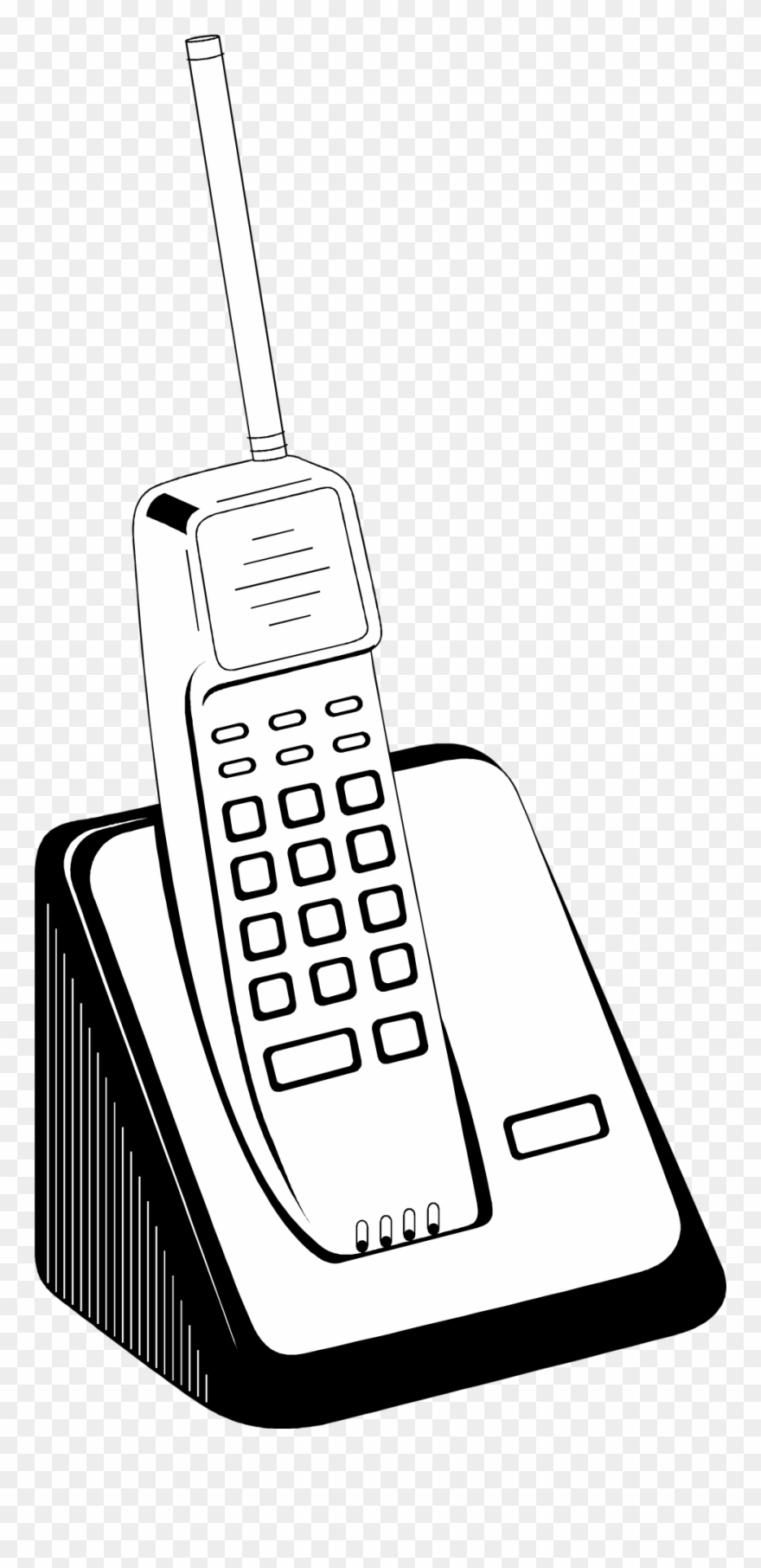 Telephone Clip Art Black And White - Cordless Phone Clip Art - Png Download