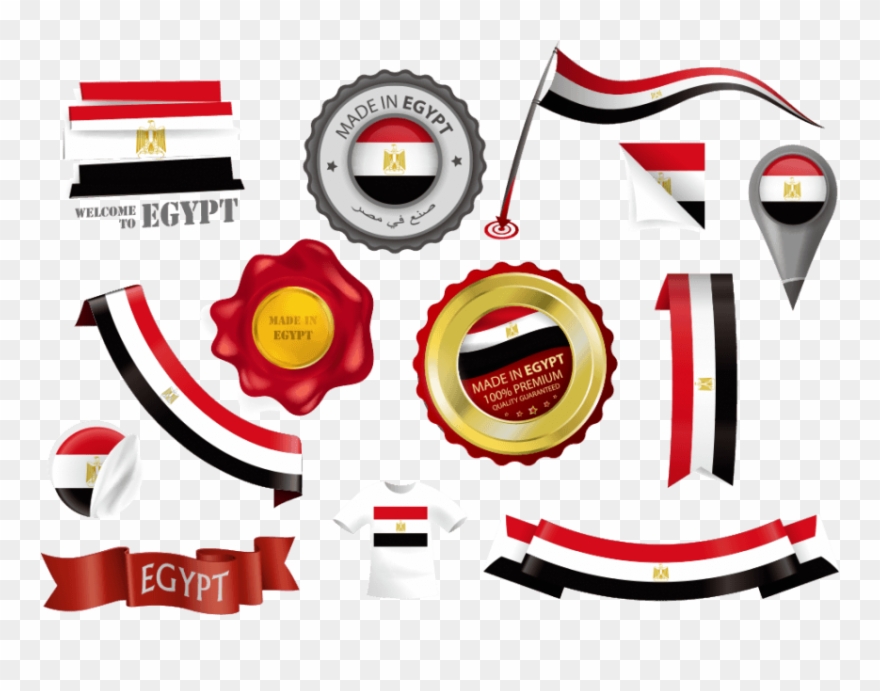 Free Png Download Egyptian Flag And National Emblem - علم مصر فكتور Clipart