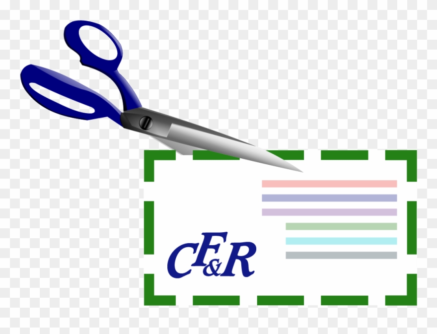 Scissors Cutting Out A Coupon Clipart
