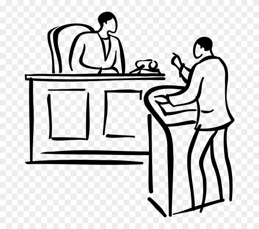 Vector Illustration Of Lawyer Attorney Presents Legal - Gerichtssaal Clipart - Png Download