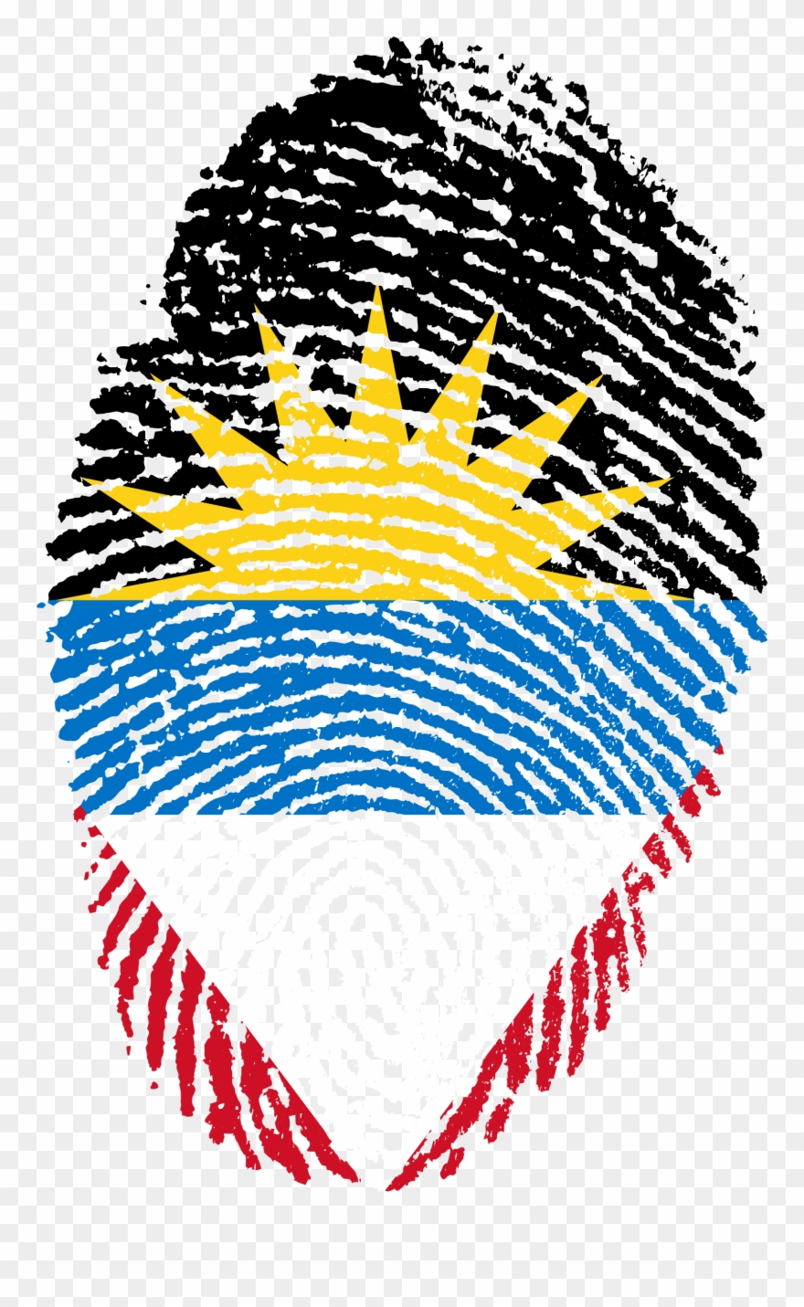 Antigua Barbuda Flag Fingerprint 662478 - Antigua Png Clipart