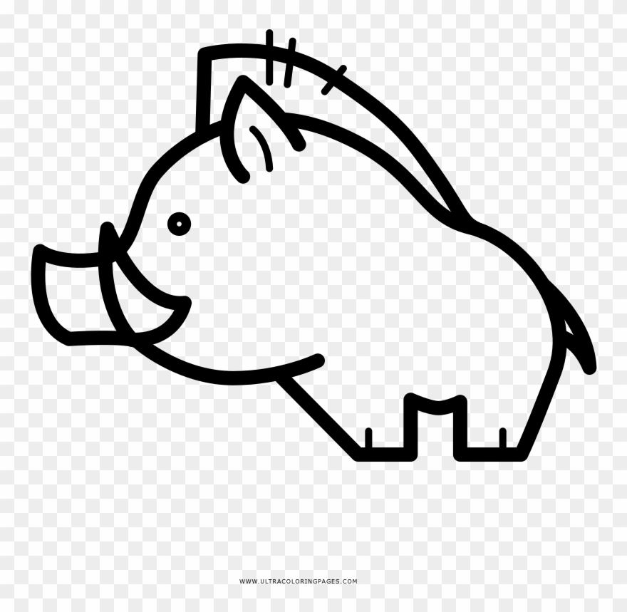 Boar Coloring Page - Dibujo De Un Jabalí Clipart