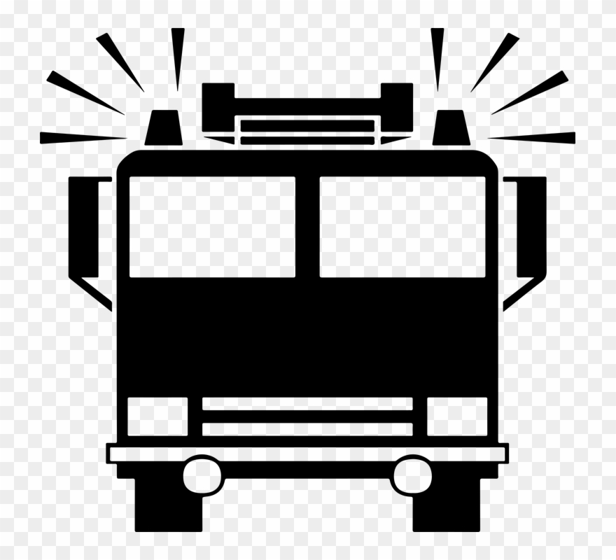 Car Icons Firefighter - Fire Truck Silhouette Clip Art - Png Download