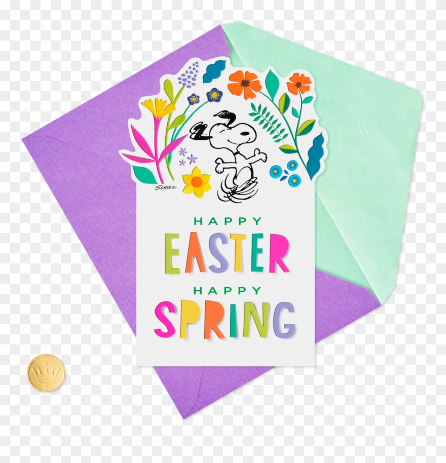 Peanuts® Dancing Snoopy Easter Card - Art Paper Clipart