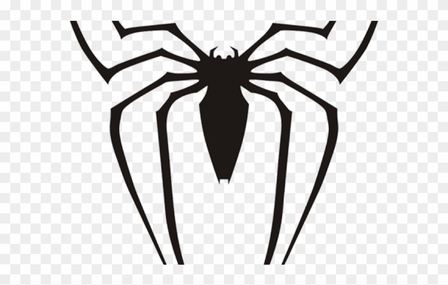 Spider Man Clipart Dpider - Black And White Spider Logo - Png Download