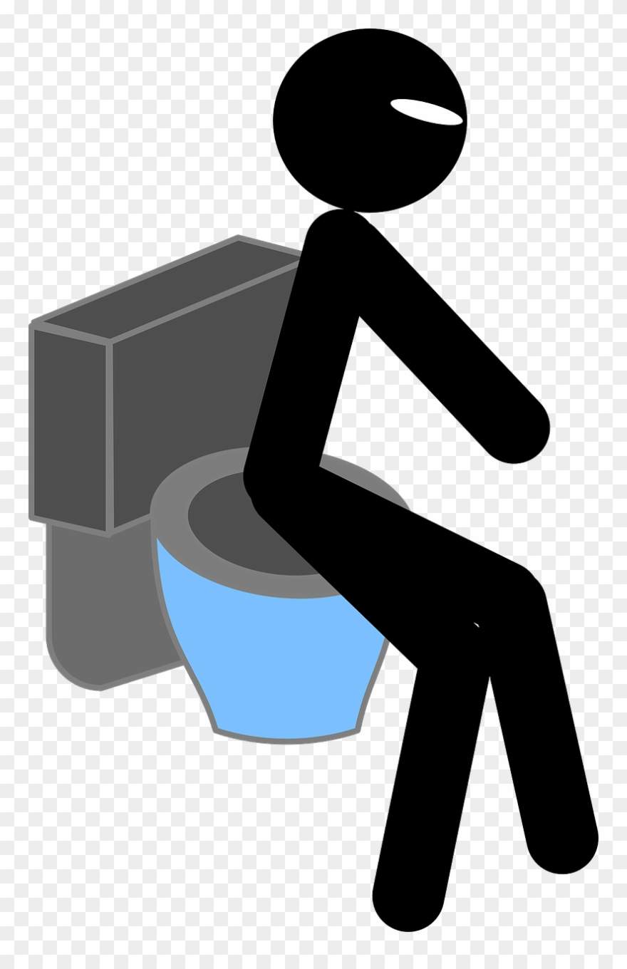 Toilet Man Sitting - Thinking In Toilet Clip Art - Png Download
