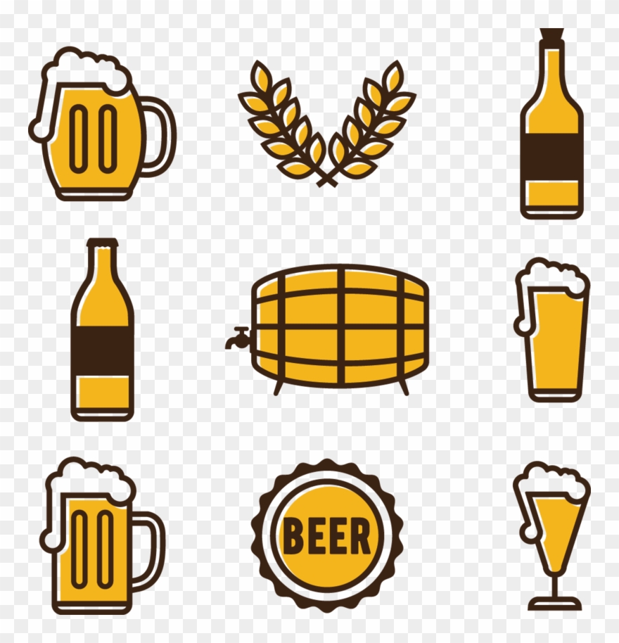 Computer Hand Drawn Cartoon Beer Vector File Drawing - Dibujos De Una Cerveza Clipart