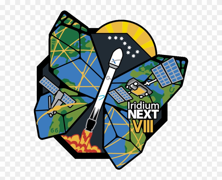 Spacex The Mission Patch Of The Iridium Next 8 Mission - Iridium 8 Clipart