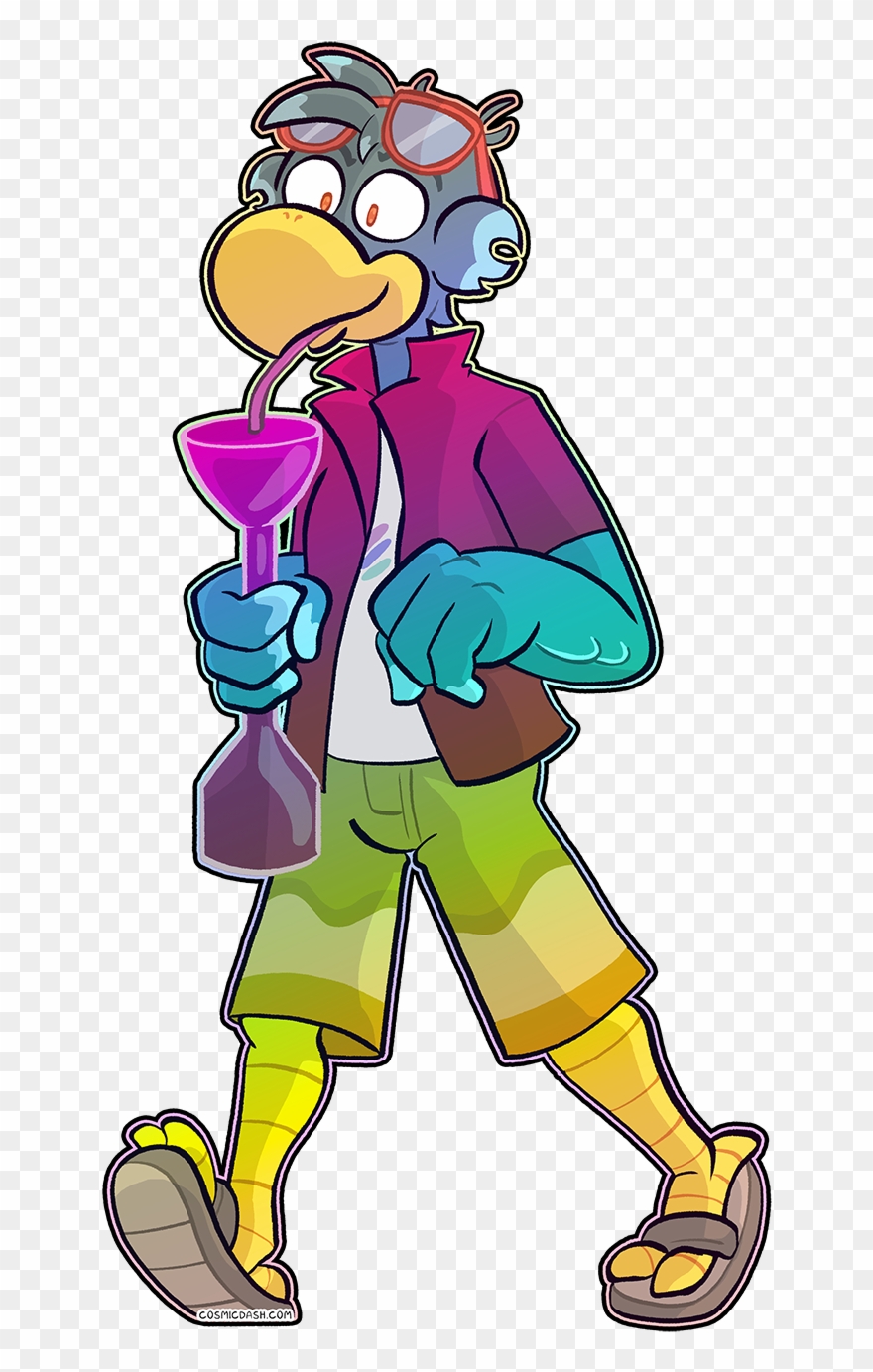 Safemy Dumb Bird In Vacation Mode - Cartoon Clipart