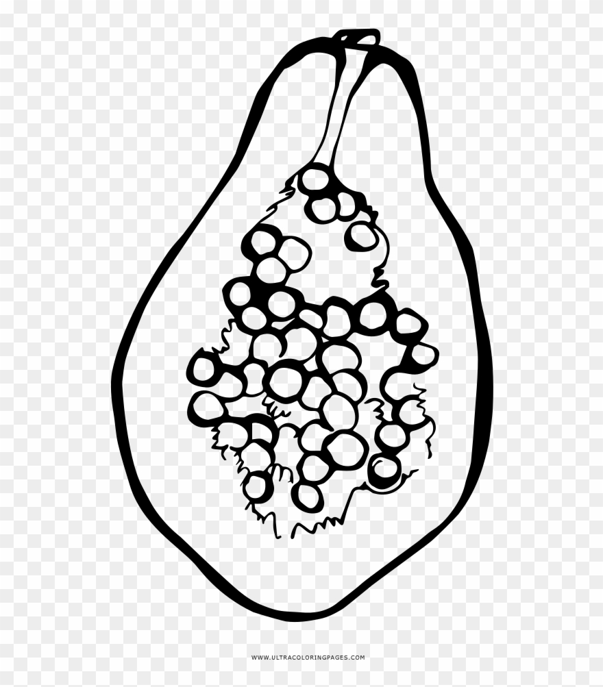 Papaya Coloring Page - Papaya Png Black And White Clipart