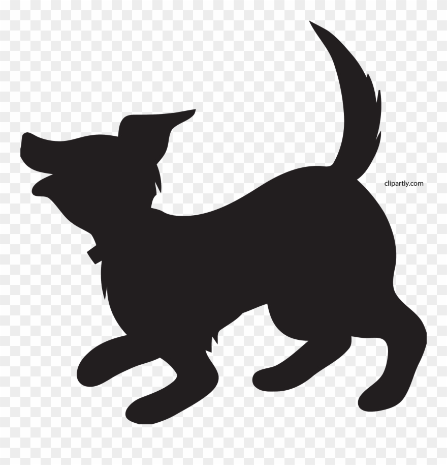 Dog Clipart Png - All Black Cartoon Dog Transparent Png