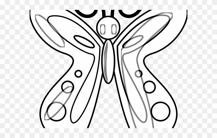 Butterfly Design Clipart Butterfly Outline - Coloring Book - Png Download