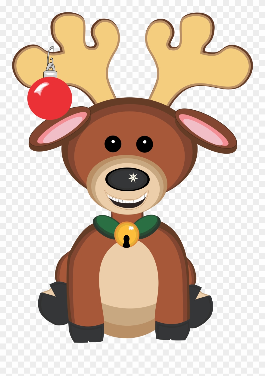 Cute Christmas Reindeer Clip Art - Cartoon - Png Download