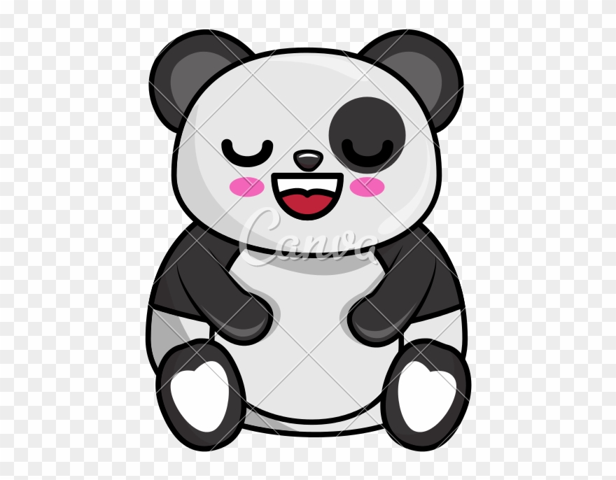 Drawn Bear Kawaii Panda Bear - Кольцо Детское Скочать С Пандами Clipart
