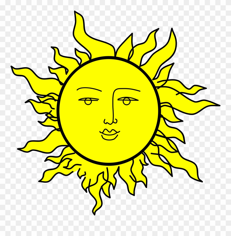 Sun With A Face - Cliparts Black And White Of Sun - Png Download
