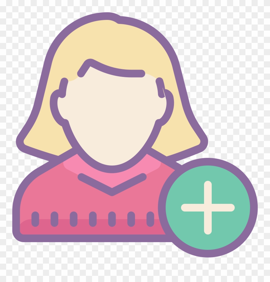 Add User Female Icon - Add User Icon Transparent Clipart