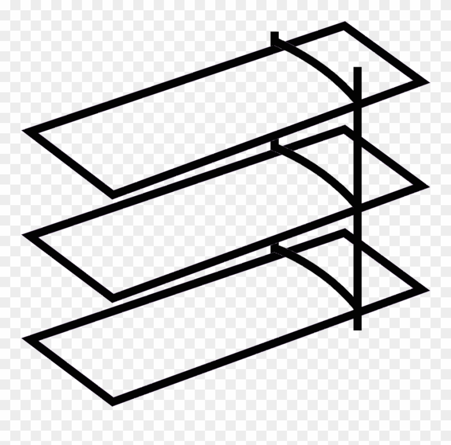 Wood Venetian Blinds - Line Art Clipart