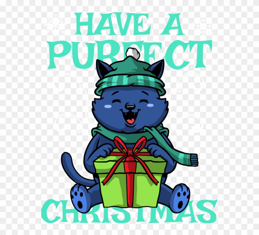 Have A Purfect Christmas - Cartoon Clipart