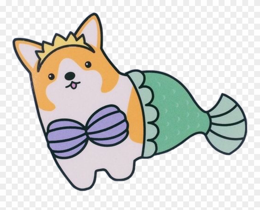Corgi Sticker - Mermaid Corgi Clipart
