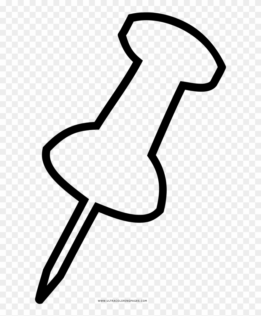 Thumbtack Coloring Page - Chinche Para Colorear Clipart