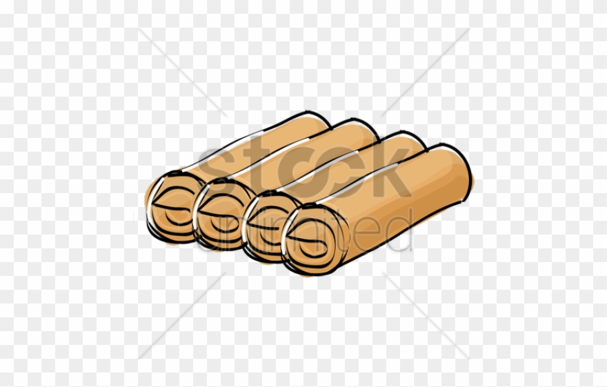 Rolls Clipart Bread Roll - Draw Spring Rolls - Png Download