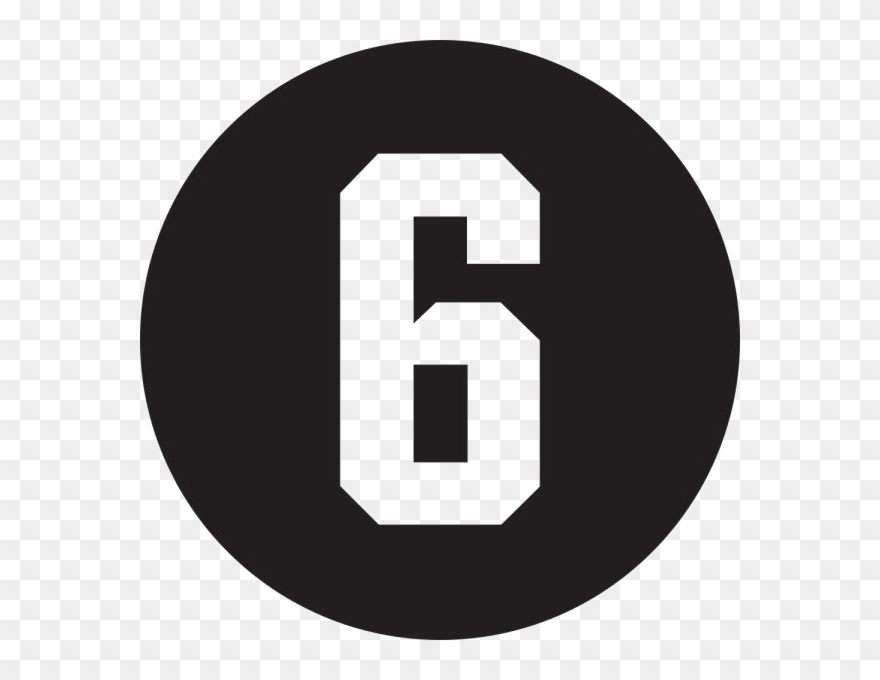6 Number Png Pic - Linkedin Logo Black Round Clipart