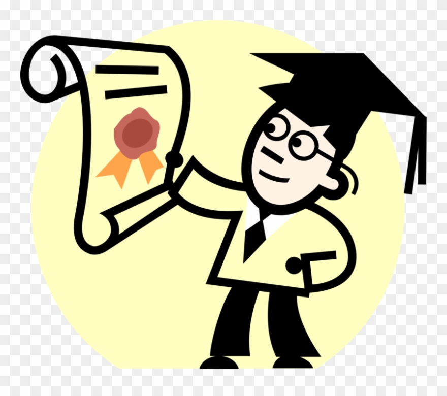 Vector Illustration Of High School, College, Or University - Shaking Hands Cartoon Clipart