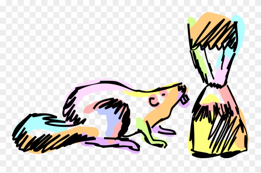 Vector Illustration Of Nocturnal Semiaquatic Rodent Clipart