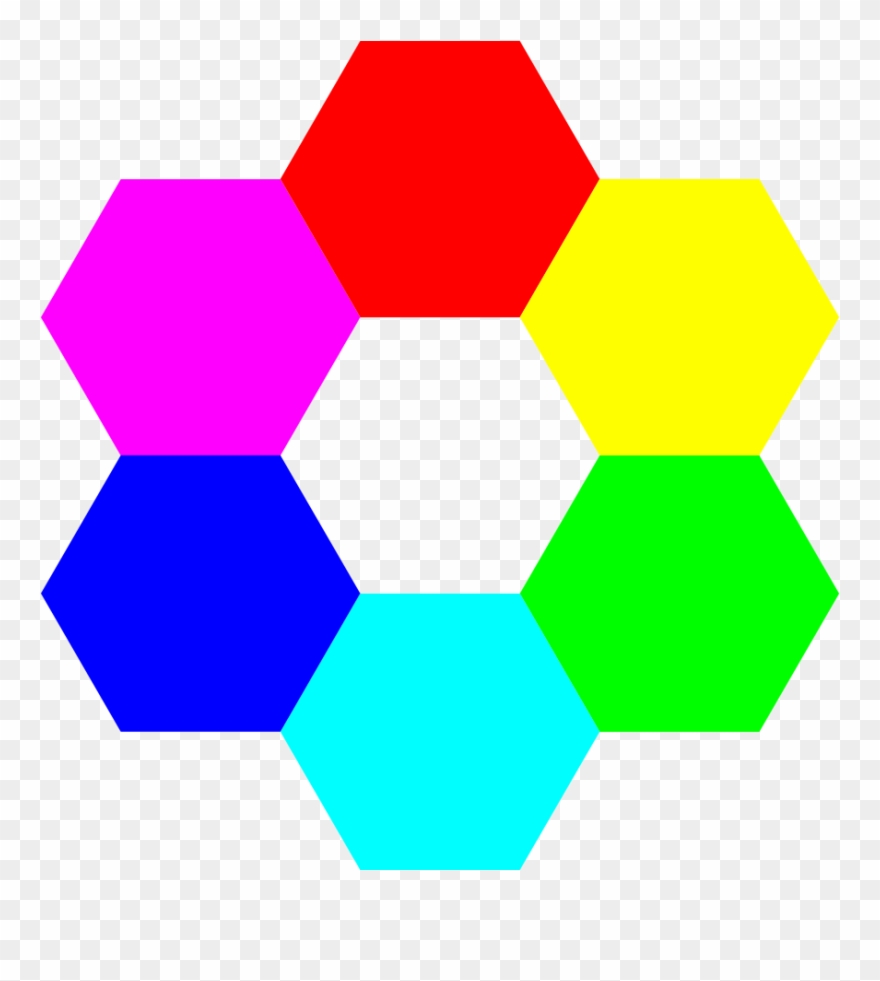 Hexagon Clip Art - 6 Colors - Png Download