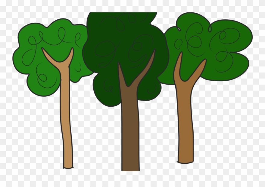 Clipart Trees Forest - 3 Trees Clipart - Png Download